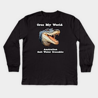 Australian Salt Water Crocodile Kids Long Sleeve T-Shirt